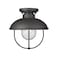 Z-Lite Ansel 1 Light Outdoor Flush Ceiling Mount Fixture, Black & Black 590F-BK - alternate 3